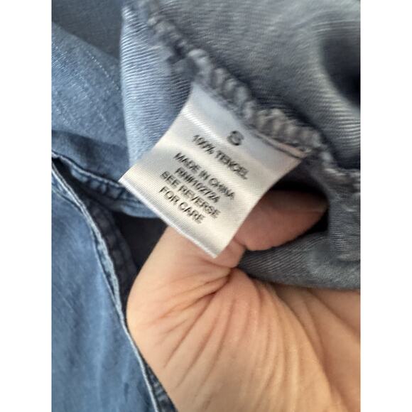 Hester & Orchard Blue Tencel Denim Chambray Button Up Shirt Women’s Size Small - Picture 8 of 8